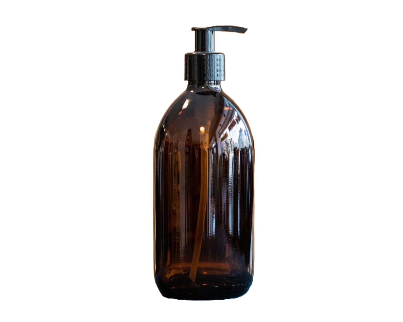 Rudas stiklinis buteliukas 500 ml su dozatoriumi Brown glass bottle 500 ml with dispenser - Image 1