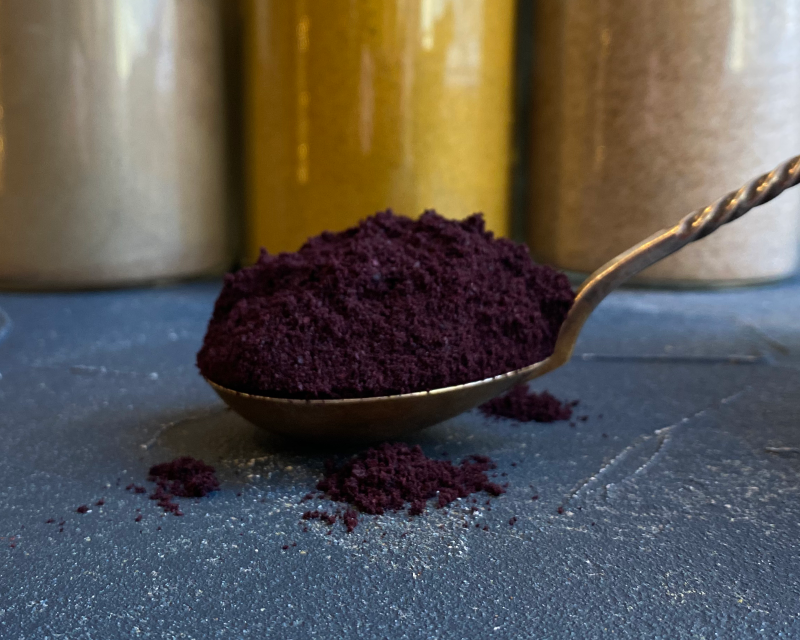 Ekologiški Aliejinės kopūstpalmės (acai) liofilizuotų uogų miltelia. Ekologiški Aliejinės kopūstpalmės (acai) liofilizuotų uogų milteliai