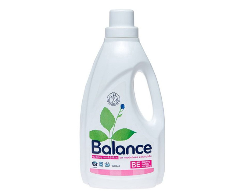 BALANCE audiniu minkštiklis su medvilnės ekstraktu 1.5l Skalbinių minkštiklis BALANCE su medvilnės ekstraktu, 1.5 L - Image 1