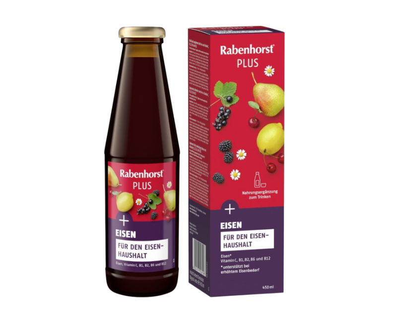 Vaisių ir žolelių gėrimas su medumi, geležimi ir vitaminais C, B1, B2, B6, B12, 450 ml, Rabenhorst Vaisių ir žolelių gėrimas su medumi, geležimi ir vitaminais C, B1, B2, B6, B12, 450 ml, Rabenhorst - Image 1