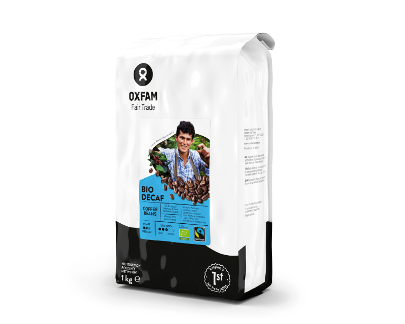 Ekologiškos kavos pupelės be kofeino 1kg Ekologiškos kavos pupelės be kofeino, 1 kg, Oxfam - Image 1